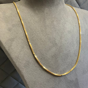 Gold, Chain, Box, 9ct, Yellow, (375), Antique, Vintage, 24 inches, Bolt Clasp, DC Jewelers