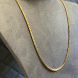 Gold, Chain, Box, 9ct, Yellow,  (375), Antique, Vintage, 31 inches, Swivel Clip, DC Jewellers