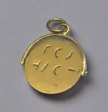 Gold, Charm,Spinning, Spinner, I Love you, Pendant, 9ct, (375), Yellow Gold, Antique, Vintage, 15.35mm x 16.76mm