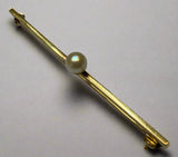 Gold, Pearl, Tie pin, 9ct, (375), Yellow Gold, Antique, Vintage, 4.89mm x 51.17mm