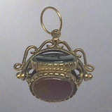 Gold, Spinner Fob, Pendant, 9ct, (375), Yellow Gold, Antique, Vintage, 18,81mm x 17.81mm