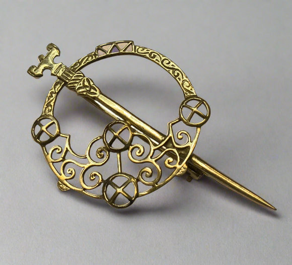 Gold, Sword & Shield Design, Tie pin, 9ct, (375), Yellow Gold, Antique, Vintage, 29.94mm x 50.1mm