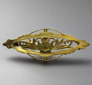 Gold, Tie pin, 9ct, (375), Yellow Gold, Antique, Vintage, 45.72mm x 17.35mm, Hand Crafted 