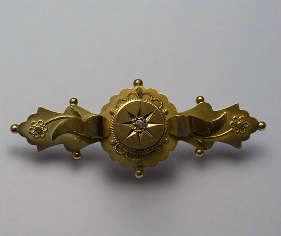 Gold, Victorian, Star Design, Diamond, Tie pin, Locket, Keepsake, 9ct, (375), Yellow Gold, Antique, Vintage, 17.13mm x 43.42m, 