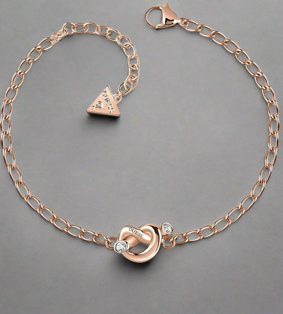 Guess Jewellery, Bracelet, UBB29020-L, Mini Chain Knot, Ladies' Rose Gold Plated.