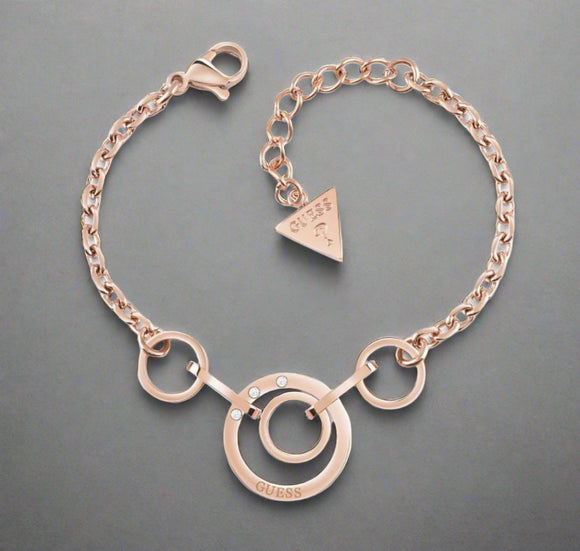 Guess Jewellery, Bracelet, UBB29029L, Chain Circles, Ladies' Rose Gold Plated.