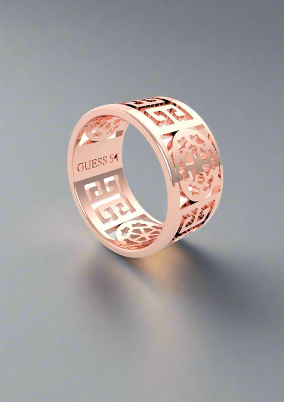 Guess, Jewellery, Ring, Greek  Peony, UBR29034-56, Ladies' Rose Gold Plated, Ring