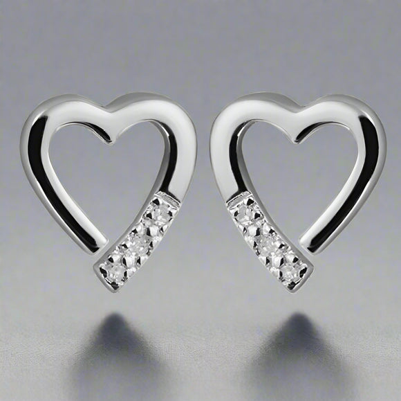 Hot Diamonds, Earrings, Stud, Just add Love, Sterling Silver, DE110