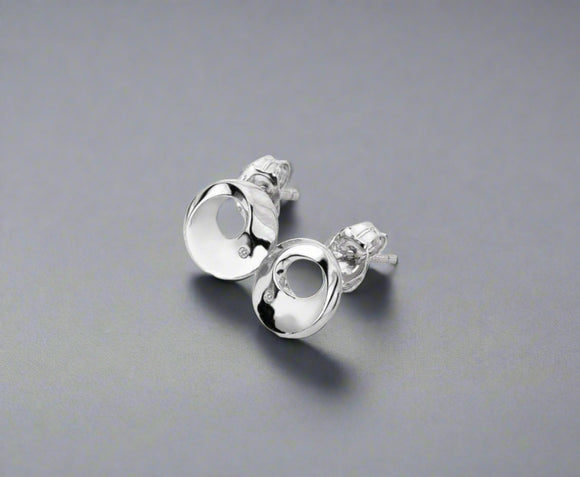 Hot Diamonds, Earrings, Stud, Quest Circle, Plain Sterling Silver, DE651