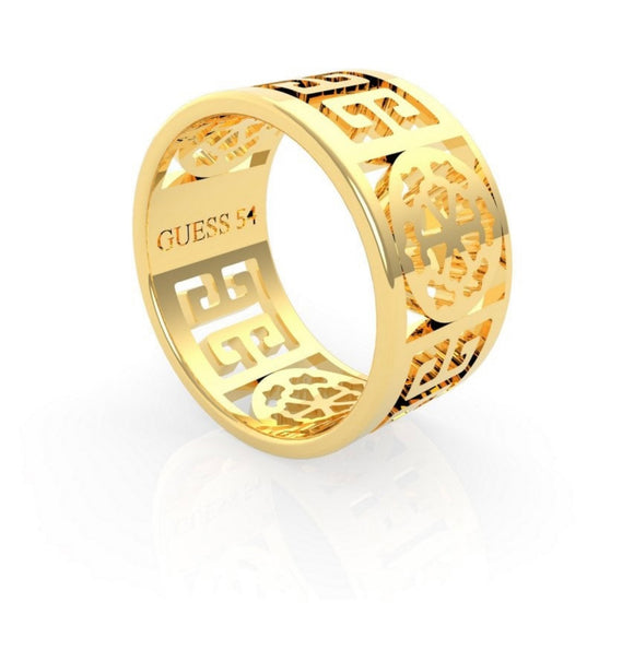 Guess, Jewellery, Ring, Greek Peony Cut Out, UBR29033-56, Ladies' Yellow Gold Plated.