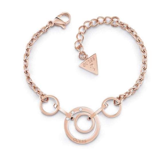 Guess Jewellery, Bracelet, UBB29029L, Chain Circles, Ladies' Rose Gold Plated.