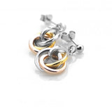 Hot Diamonds, Earrings, Trio Collection, Rose and Yellow Gold, Sterling Silver, DE389