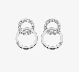 Hot Diamonds, Earrings, Stud, Striking Interlocking, Sterling Silver, DE533