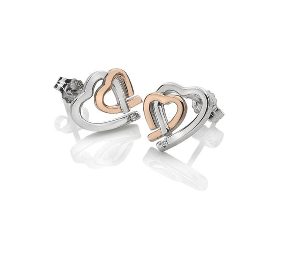 Hot Diamonds, Earrings, Stud, Heart, Must Loved Collection, Rose Gold Plated, Sterling Silver, DE532