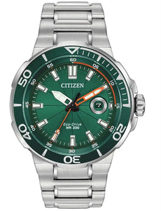 Citizen, Watch, Gents, Endeavour GMT, Men’s Sport, AW1428-53X, Eco Drive, Green Dial