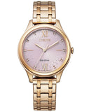 Citizen, Watch, Ladies, Dress Classic, EM0503-75X, Eco-Drive, Pink Dial, Rose Gold Plated, Bracelet