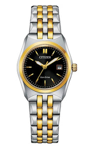 Citizen, Watch, Ladies, Corso, EW2299-50E, Eco-Drive, Two Tone, Black Dial, Bracelet.