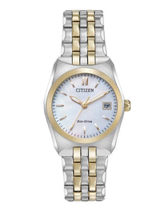 Citizen, Watch, Ladies, Corso, EW2296-58D, Eco-Drive, Two Tone, Rose Gold plated, Mother Pearl Dial, Bracelet.