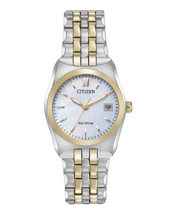 Citizen, Watch, Ladies, Corso, EW2296-58D, Eco-Drive, Two Tone, Rose Gold plated, Mother Pearl Dial, Bracelet.