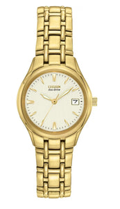 Citizen, Watch, Ladies, Corso, EW1262-55P,  Eco-Drive, Gold Plated, Champagne Dial, Bracelet.