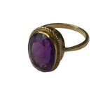 Vintage, Antique, Ring, 9ct, Yellow Gold, Amethyst , Size N,1/2 (56)