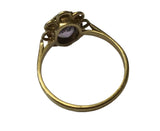 Vintage, Antique, Ring, 9ct, Yellow Gold, Amethyst , Size J,1/2 (50)