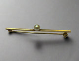 Gold, Pearl, Tie pin, 9ct, (375), Yellow Gold, Antique, Vintage, 4.89mm x 51.17mm