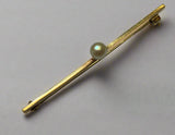 Gold, Pearl, Tie pin, 9ct, (375), Yellow Gold, Antique, Vintage, 4.89mm x 51.17mm