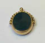 Gold, Spinner Fob, Double Sided, Pendant, 9ct, (375), Yellow Gold, Antique, Vintage, 25.50mm x 33.08mm