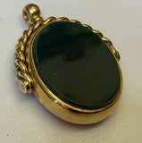 Gold, Spinner Fob, Double Sided, Pendant, 9ct, (375), Yellow Gold, Antique, Vintage, 25.50mm x 33.08mm