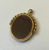 Gold, Spinner Fob, Double Sided, Pendant, 9ct, (375), Yellow Gold, Antique, Vintage, 25.50mm x 33.08mm