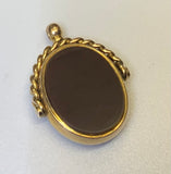 Gold, Spinner Fob, Double Sided, Pendant, 9ct, (375), Yellow Gold, Antique, Vintage, 25.50mm x 33.08mm