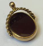 Gold, Spinner Fob, Double Sided, Pendant, 9ct, (375), Yellow Gold, Antique, Vintage, 25.50mm x 33.08mm