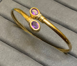 Gold, Bangle, Amethyst, Twisted, Platinum, Diamond, 9ct, (375), Yellow Gold, Antique, Vintage, 67.22mm x 61.07mm