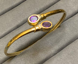 Gold, Bangle, Amethyst, Twisted, Platinum, Diamond, 9ct, (375), Yellow Gold, Antique, Vintage, 67.22mm x 61.07mm