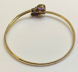 Gold, Bangle, Amethyst, Twisted, Platinum, Diamond, 9ct, (375), Yellow Gold, Antique, Vintage, 67.22mm x 61.07mm