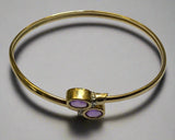 Gold, Bangle, Amethyst, Twisted, Platinum, Diamond, 9ct, (375), Yellow Gold, Antique, Vintage, 67.22mm x 61.07mm