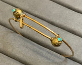 Gold, Bangle, Turquoise, Victorian, 9ct, (375), Red Gold, Antique, Vintage, 59.76mm x 54.85mm