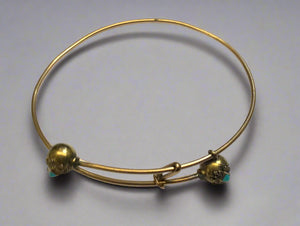 Gold, Bangle, Turquoise, Victorian, 9ct, (375), Red Gold, Antique, Vintage, 59.76mm x 54.85mm