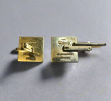 Gold, Cufflinks, HG&S, 9ct, (375), Yellow Gold, Antique, Vintage, 18.45mm x 24.52mm
