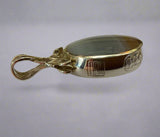 Silver, Double Sided, Pendant, DSW, Blue & White, Agate, (925), Antique, Vintage, Large Hallmarks, 24.76mm x 51.01m, David Scott Walker,