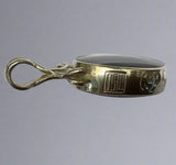 Silver, Double Sided, Pendant, DSW, Blue & White, Agate, (925), Antique, Vintage, Lar