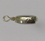 Silver, Double Sided, Pendant, DSW, Blue & White, Agate, (925), Antique, Vintage, Lar