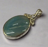 Silver, Double Sided, Pendant, DSW, Blue & Moss Agate Galaxy, (925), Antique, Vintage, Large Hallmarks, 24.33mm x 51.97mm, David Scott Walker