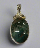 Silver, Double Sided, Pendant, DSW, Blue & Moss Agate Galaxy, (925), Antique, Vintage, Large Hallmarks, 24.33mm x 51.97mm, David Scott Walker