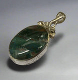 Silver, Double Sided, Pendant, DSW, Blue & Moss Agate Galaxy, (925), Antique, Vintage, Large Hallmarks, 24.33mm x 51.97mm, David Scott Walker