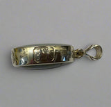 Silver, Double Sided, Pendant, DSW, Blue & Moss Agate Galaxy, (925), Antique, Vintage, Large Hallmarks, 24.33mm x 51.97mm, David Scott Walker