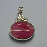 Silver, Double Sided, Pendant, DWS, Pink & Moss Agate, (925), Antique, Vintage, Large Hallmarks, 31.64mm x 44.27m, David Scott Walker