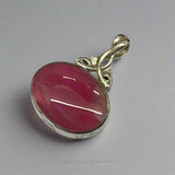 Silver, Double Sided, Pendant, DWS, Pink & Moss Agate, (925), Antique, Vintage, Large Hallmarks, 31.64mm x 44.27m, David Scott Walker