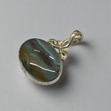Silver, Double Sided, Pendant, DWS, Pink & Moss Agate, (925), Antique, Vintage, Large Hallmarks, 31.64mm x 44.27m, David Scott Walker